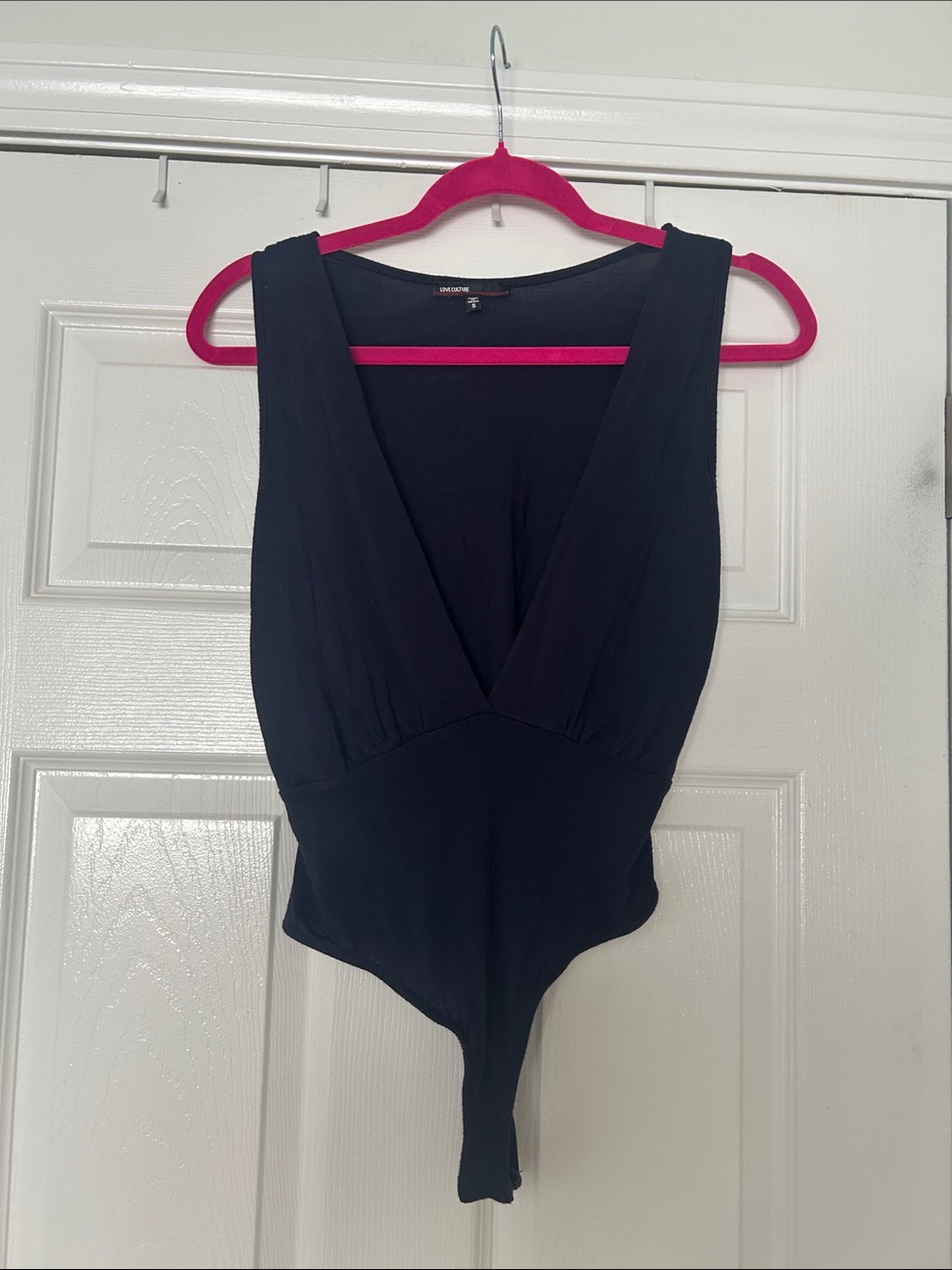 Navy Blue  Deep V Bodysuit size small